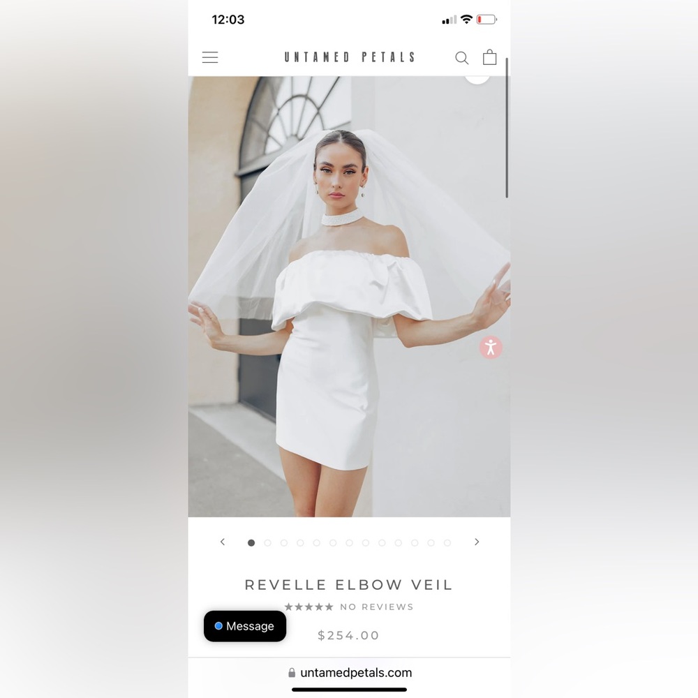 Ivory elbow veil - bubble veil